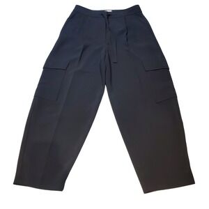 Aritzia Wilfred Beyond Cargo Pant Black Crepette‎ High Rise Wide Leg Trousers 6
